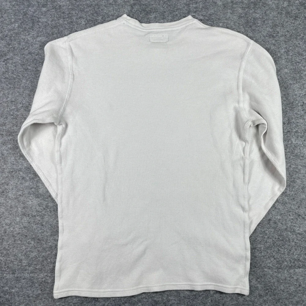 Polo Ralph Lauren Thermal Shirt Mens M White Waffle Knit Long Sleeve Pony